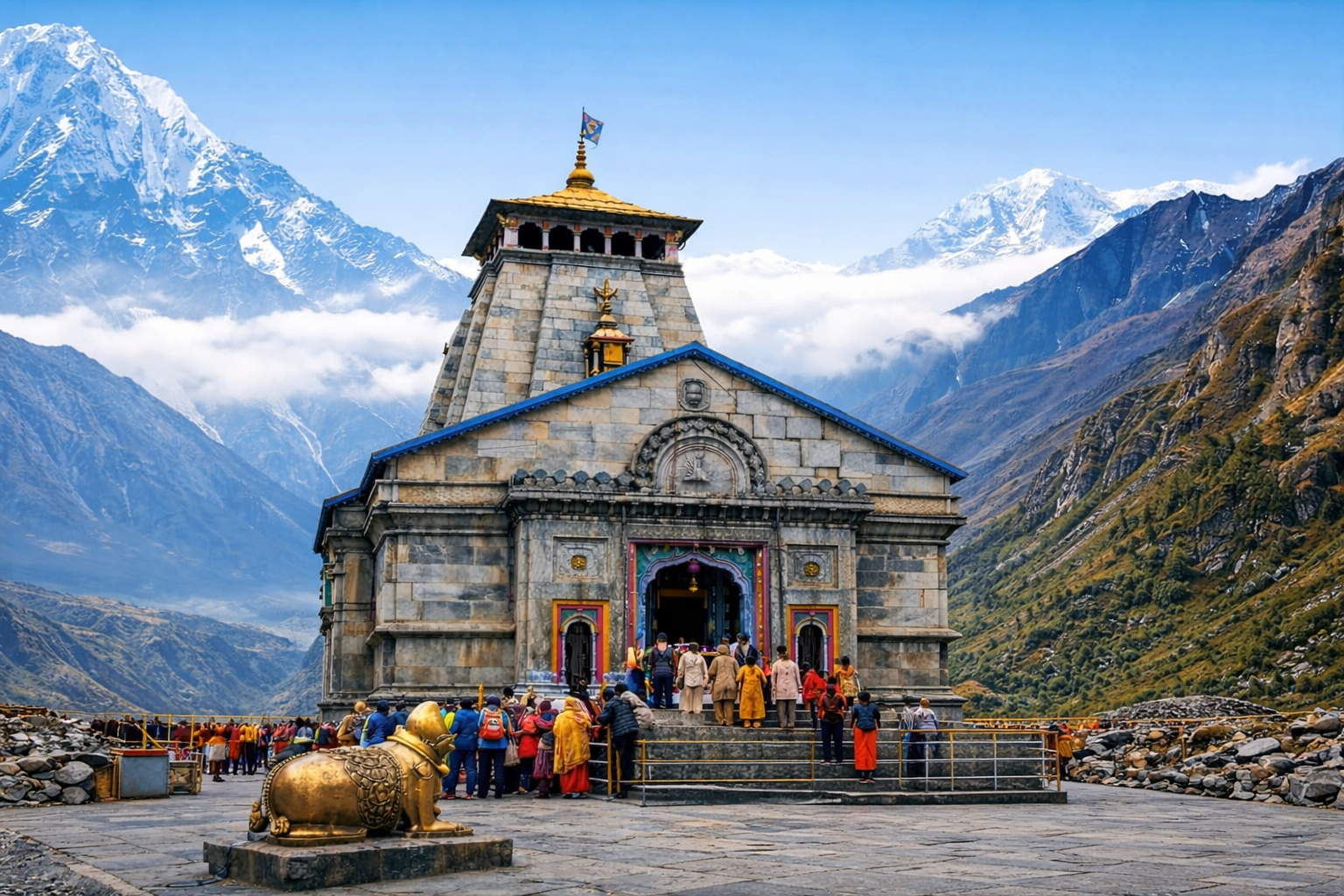 Kedarnath Yatra Char Dham pilgrimage Lord Shiva temple at 3583m Uttarakhand